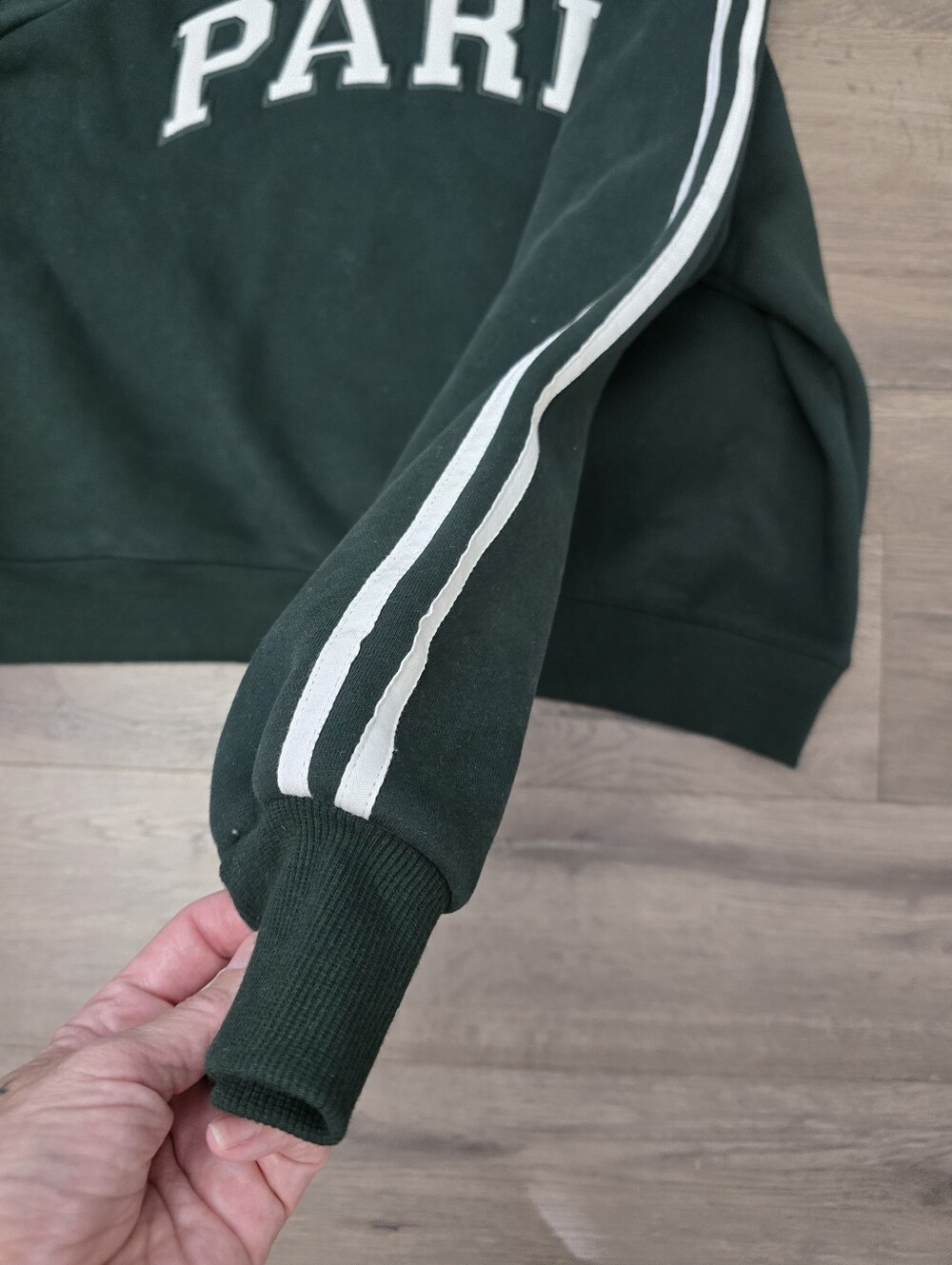 Dark green PARKE fleece set Sporty Stripes Comfy Preppy Trendy Athleisure Active - Picture 8 of 16